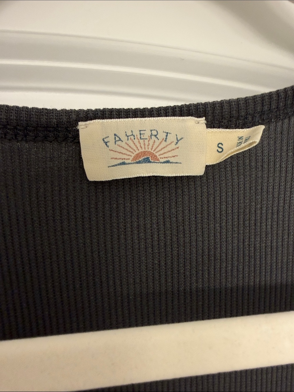 Faherty Black Ribbed Tank Top - Picture 2 of 3